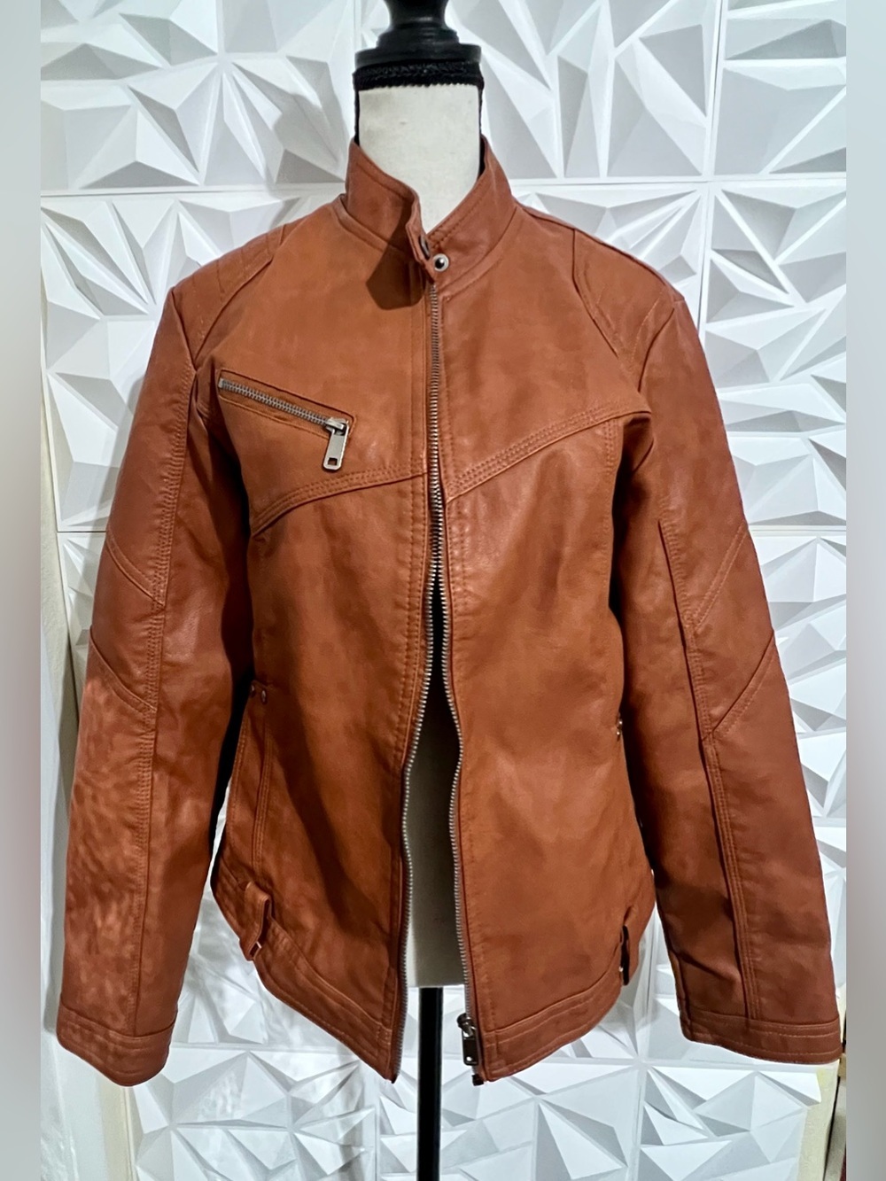 New Women’s NXH Faux Leather jacket with belt (Always A Atep Ahead) - XL